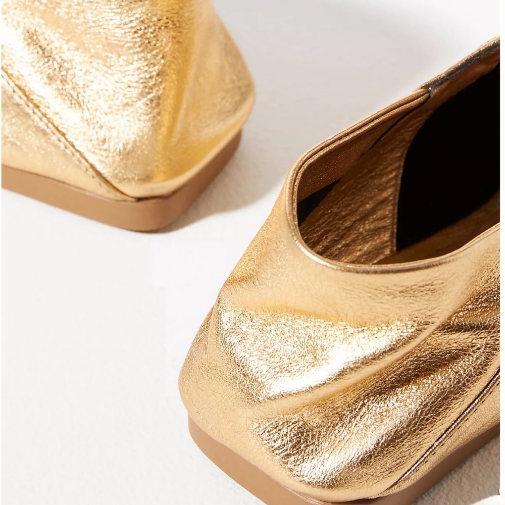 Vicenza ( Anthropologie ) Bow Mary Jane Flats -Gold - Picture 4 of 8